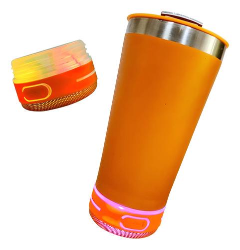 Termo 475ml C/bocina Acero Inoxidable Naranja