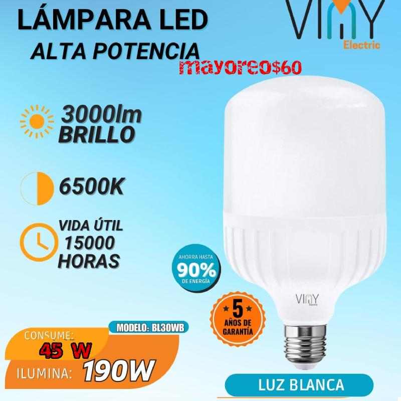 Foco Jumbo Tipo Bala 45w Base E27 Luz Blanca Brillante Ofert Blanco Frío