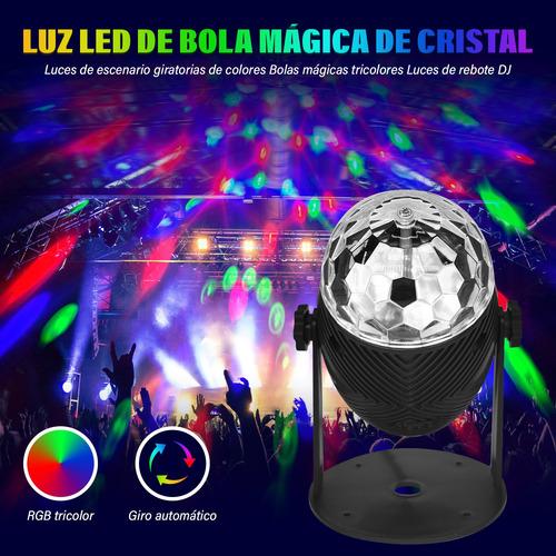 1pz Bola De Discoteca Mq-001 Giratorio De 360° Con Luces Rgb 1pz Negro