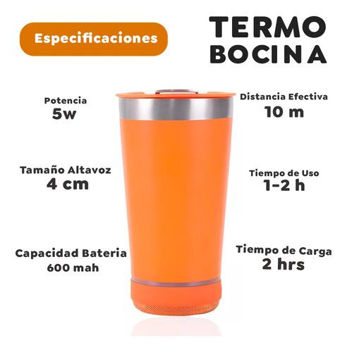 Termo 475ml C/bocina Acero Inoxidable Naranja