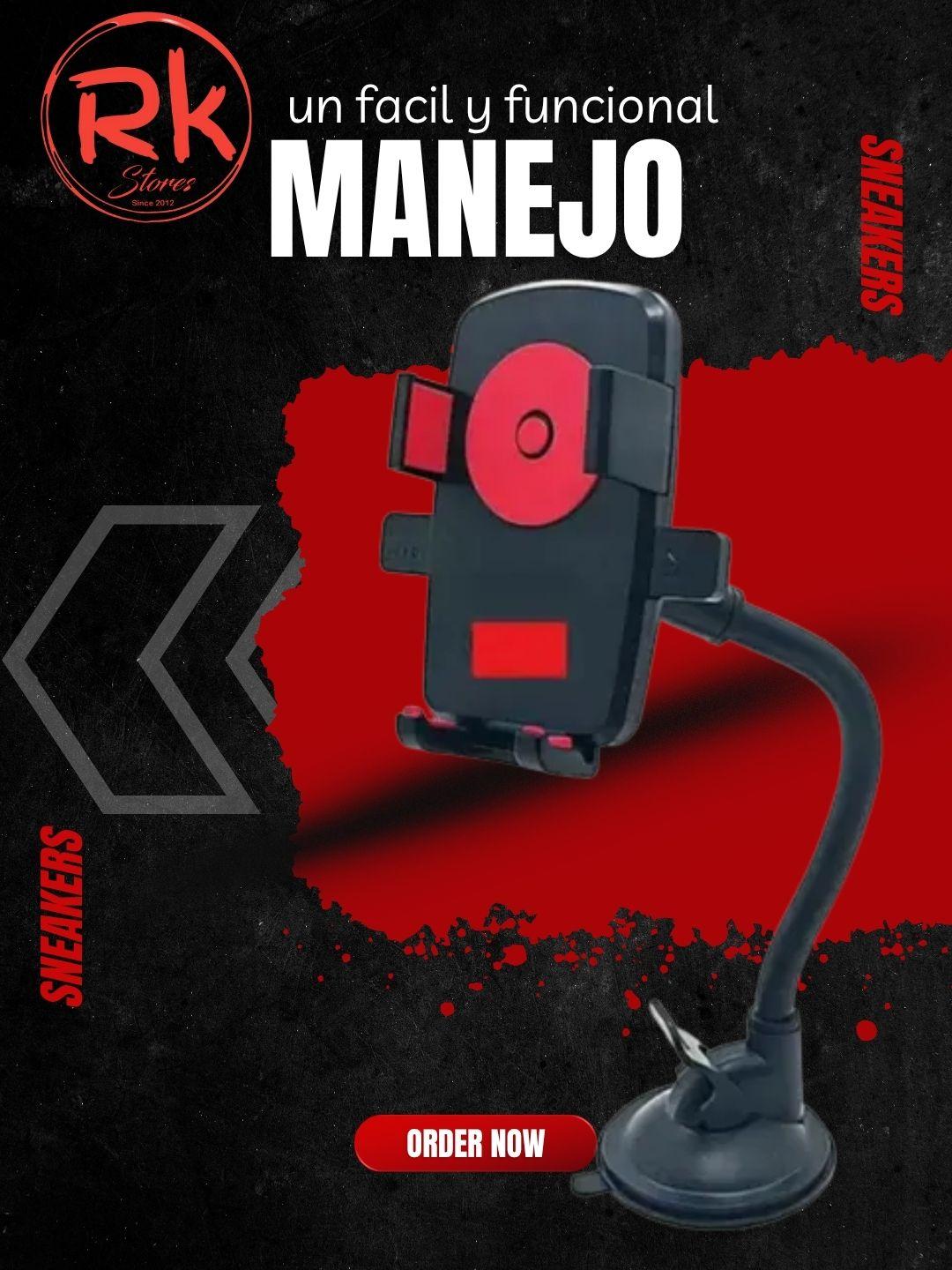 soporte para celualr de hasta 7 pulgadas apto para superficies lisas como tableros y para brisas flexible para un mejor uso para tus manos y vista