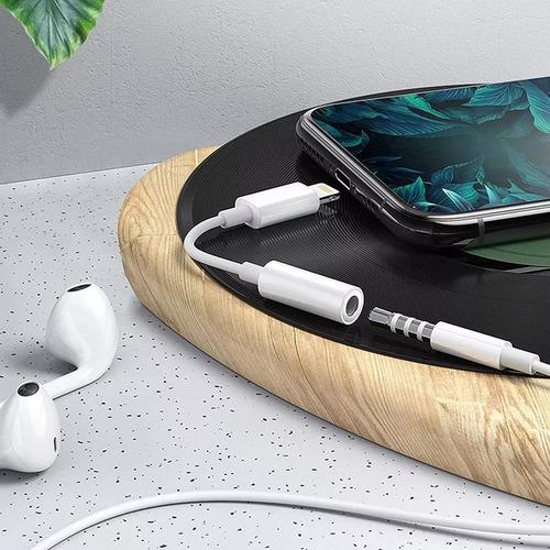 Adaptador Audifonos Jack 3.5mm Cable Para Ipho Blanco