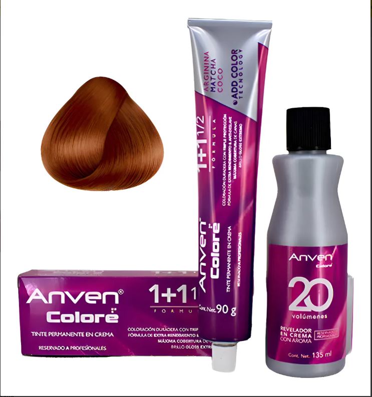 n Tinte Permanente ANVEN  Color System 90ml CON CREMA REVELARODA