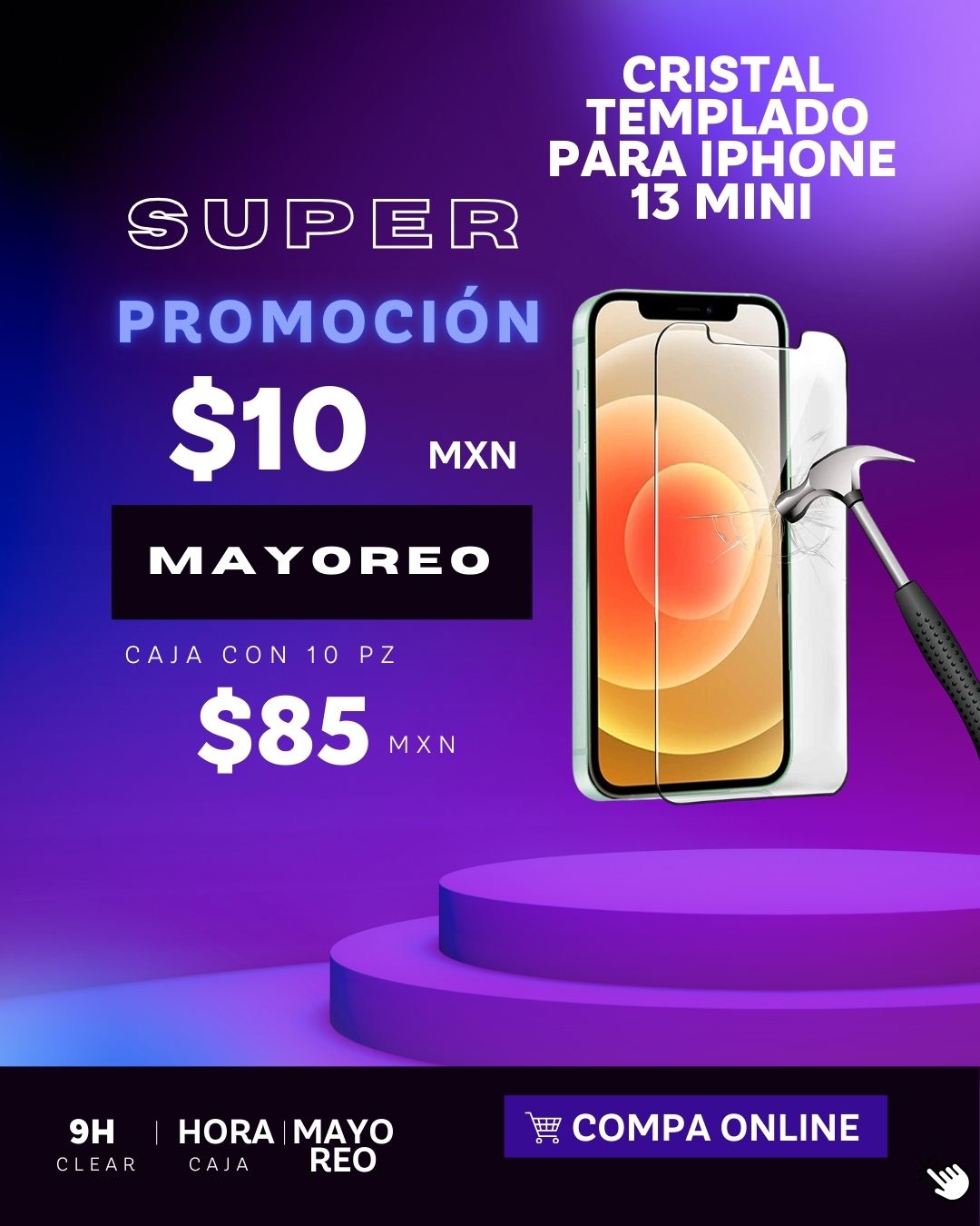 cristal templado para iphone 12 pro max 6,7,8 pluss /iphone 13mini /xs max iphone 11 pro max