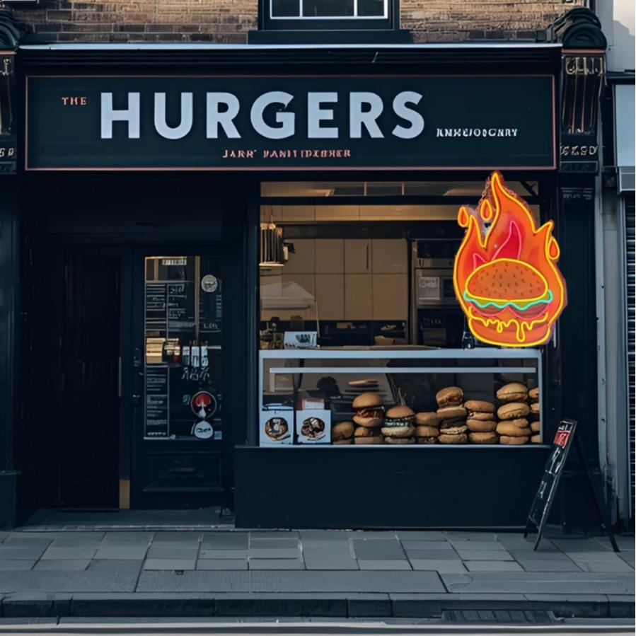 Letreros Led Neón Hamburguesa Negocio Comida