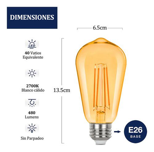 4 Piezas Focos 4w Led Ahorrador E26 Serie Luz Vintage Decorativas 2700k Para Iluminación De Jardin Patio Boda Hogar