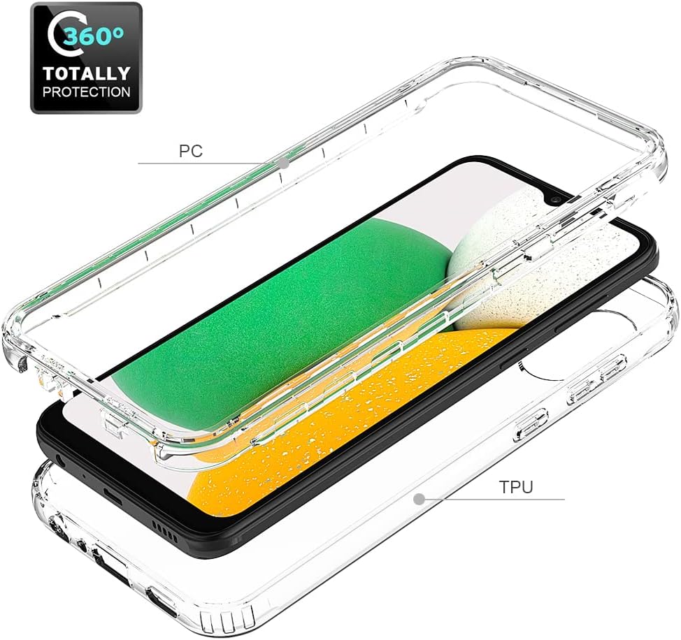 Compatible con Samsung Galaxy A03 Core funda para teléfono celular a prueba de golpes, doble capa, altamente transparente, color degradado (morado, para Samsung Galaxy A03 Core)