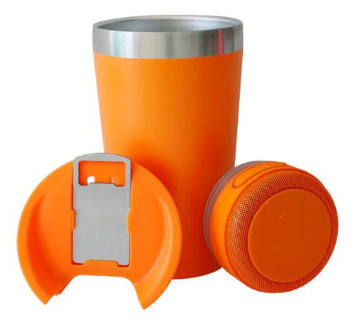 Termo 475ml C/bocina Acero Inoxidable Naranja
