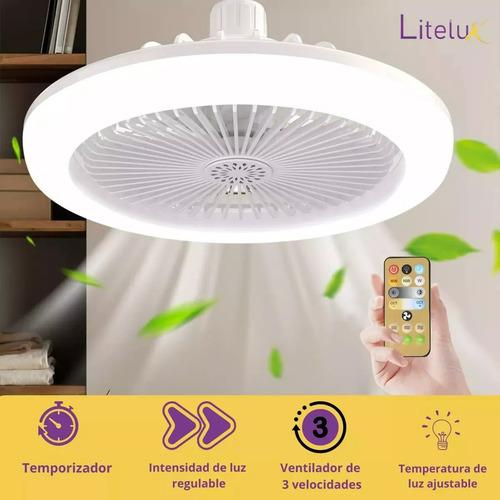 Foco Ventilador De Techo Luz Led 30w Para Socket Y Corriente Blanco Cálido