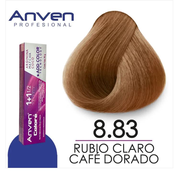 n Tinte Permanente ANVEN  Color System 90ml CON CREMA REVELARODA