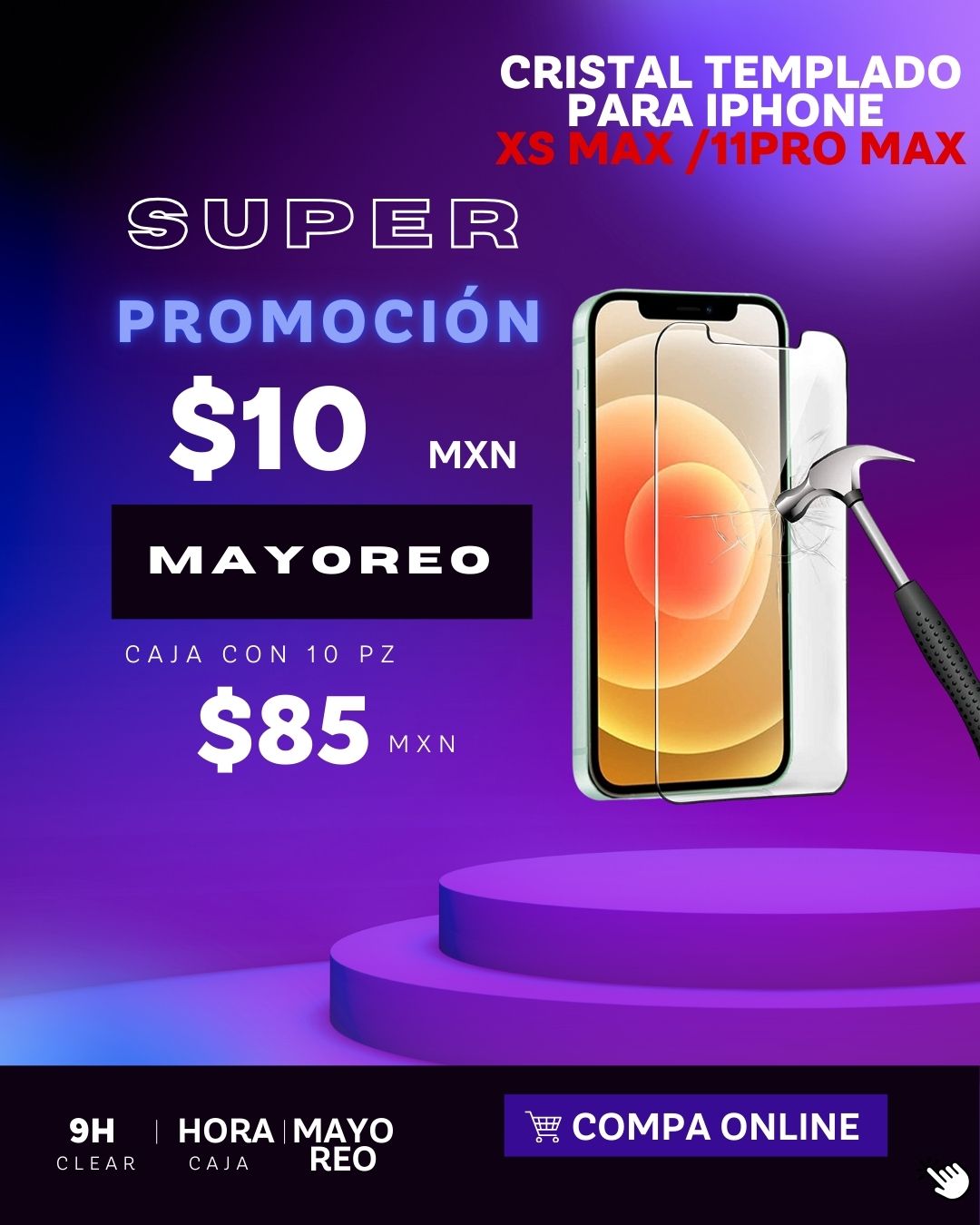 cristal templado para iphone 12 pro max 6,7,8 pluss /iphone 13mini /xs max iphone 11 pro max