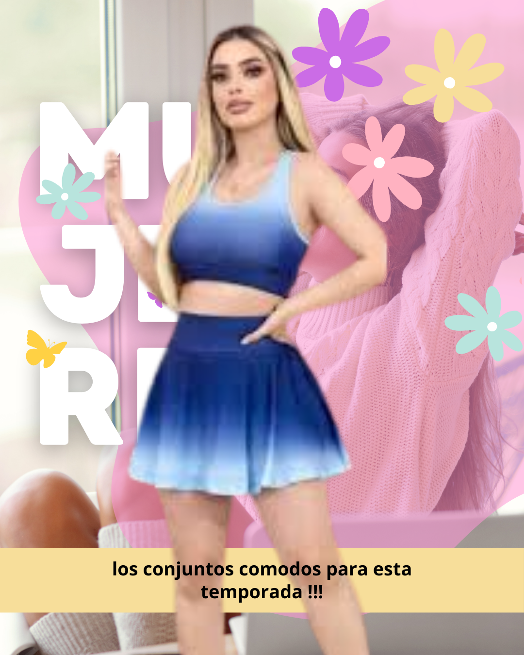 conjunto falda y top para gym dama unitalla