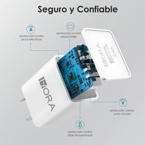Cargador Para Iphone 2.0a 1hora Cable Lightning Combo Gar088