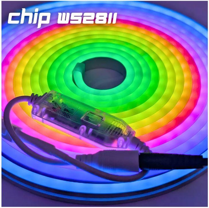 TIRA NEON PIXEL 5 METROS WIFI CONTROLA POR APLICACION O CONTROL REMOTO