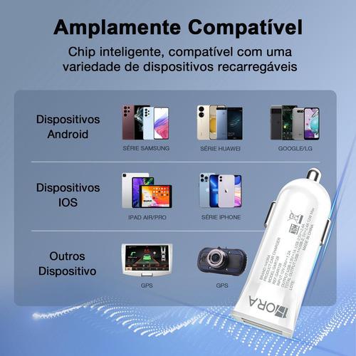 Cargador Para Auto 1hora Usb 2.4 A Y 1a Plug De Carro Gar128
