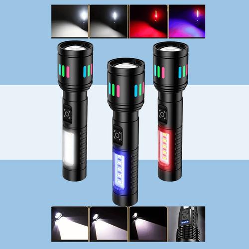 lampra de mano con zoom y luces azul y rojo strobos Sd-568