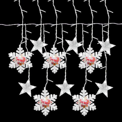 Cortina Serie Luz Blanca 100 Led Figura Copo De Nieve 3mts Color De Las Luces Blanco