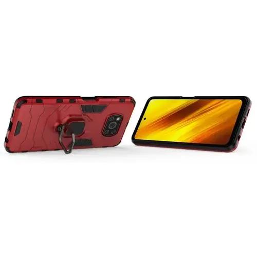 Funda Para Poco X3 Pro / X3 Nfc Ring Case con Mica Vidrio Templado 9D Protección Doble TPU y Anillo Giratorio 360 Grados