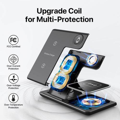Estacion De Carga Celular Cargador 3en 1 Rápido Plegable 15w