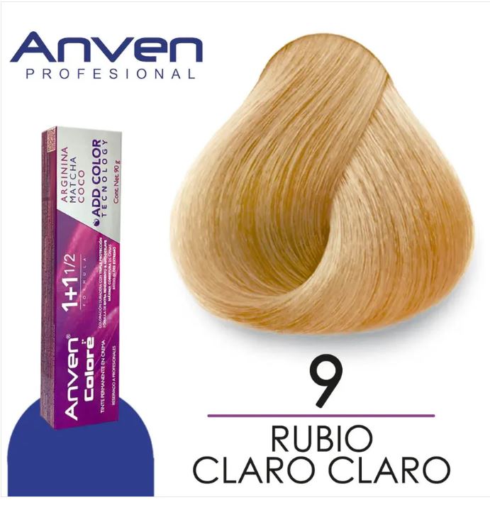 n Tinte Permanente ANVEN  Color System 90ml CON CREMA REVELARODA