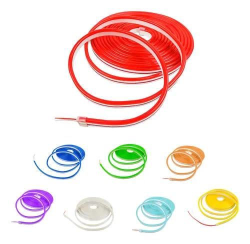 Rollo Led 5 Metros Neon Gel Flexible Recortable 12v DC12V 7,2W/m 120 LEDs/m IP67 para Fuentes y Logotipos