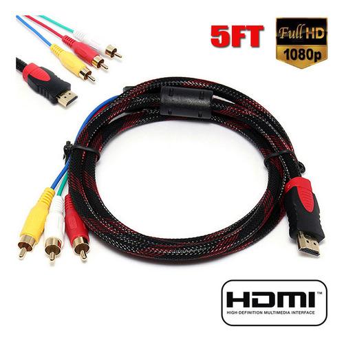Cable Conversor De Componentes Av Hdmi A 3-rca De 5 Pies