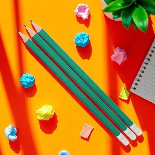 12 Lápiz No.2 Util Escolar Plástico Punta Resistente Oficina