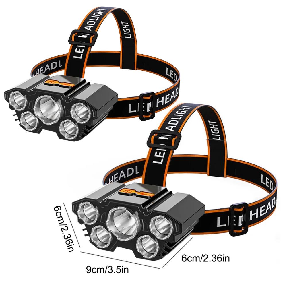 nueva Lampara tipo minera Cabezas Recargable Usb 5 Led Lampara Minera