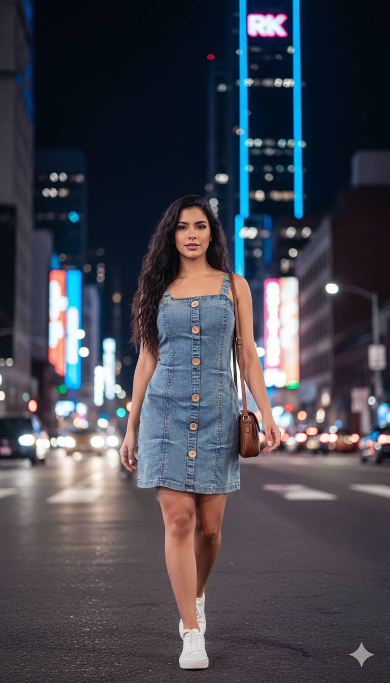 Vestido Overol de Mezclilla  juvenil y adulto  - Jumper con Botones y Diseño Desgastado Casual" mezclilla flexible