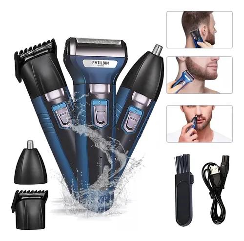 Rasuradora Barba Nariz Cabello 3 En 1 Eléctrica Maquina