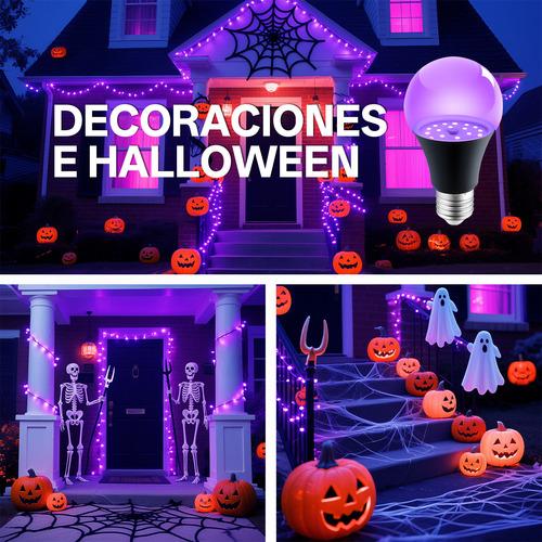 4pcs Foco Led De Luz Con Efecto Neón Iluminación Morada