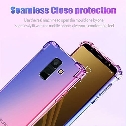 Samsung Funda Para A6 Plus 2018 Galaxy A6 Plus 2018 Azul/rosa Piel S Protección Adecuada Diseño Específico Material Piel S