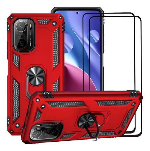 Funda Uso Rudo Golpes Para Poco F3 5g Carcasa+mica Rojo Xiaomi Poco F3 5g/11i 5g/11x 5g/11x Pro/redmi K40/redmi K40 Pro
