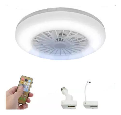 Foco Ventilador De Techo Luz Led 30w Para Socket Y Corriente Blanco Cálido