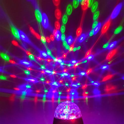 1pz Bola De Discoteca Mq-001 Giratorio De 360° Con Luces Rgb 1pz Negro