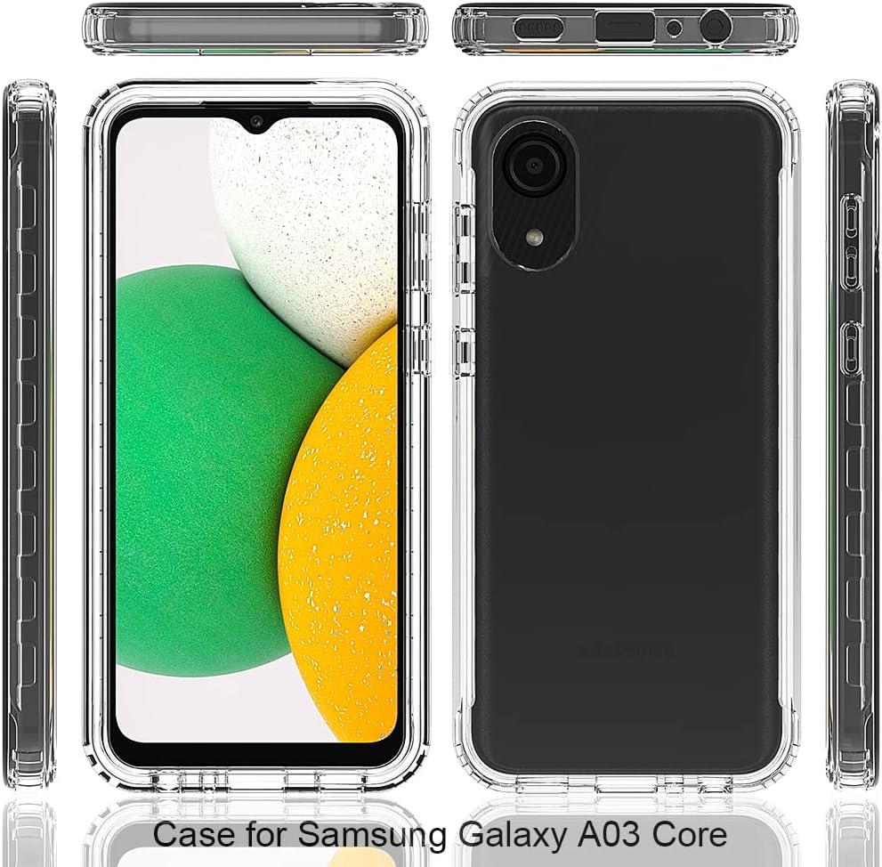 Compatible con Samsung Galaxy A03 Core funda para teléfono celular a prueba de golpes, doble capa, altamente transparente, color degradado (morado, para Samsung Galaxy A03 Core)