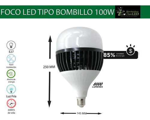 5 pz  Foco  Gigante Bodegero 100w/600w Rosca E27 6000lm Piezas Luz Blanco Frío   5 Focos Led 100w Industrial Alto Brillo Rosca E26 E27 Mg Blanco Frío