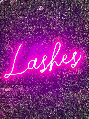Letrero Led Neón Lashes Nails Spa Decoración Boutique Salón Rosa