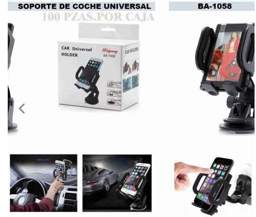 Soporte Universal Celular Auto Ventosa 360° Ridgeway Ba-1058 Negro