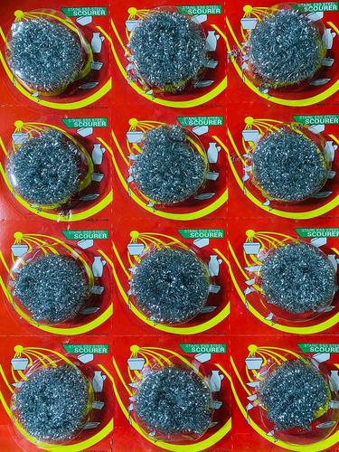 Fibra Glendy Metalica Acero Inoxidable Paquetecon 12Piezas