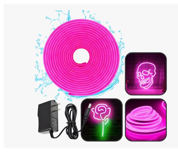 kit Rollo Led 5 Metros Neon y elimandor Gel Flexible Recortable 12v DC12V 7,2W/m 120 LEDs/m IP67 para Fuentes y Logotipos (Copia)