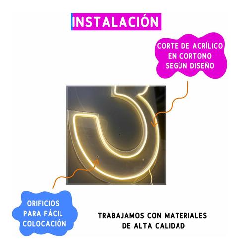 Letrero Led Neón Lashes Nails Spa Decoración Boutique Salón Rosa