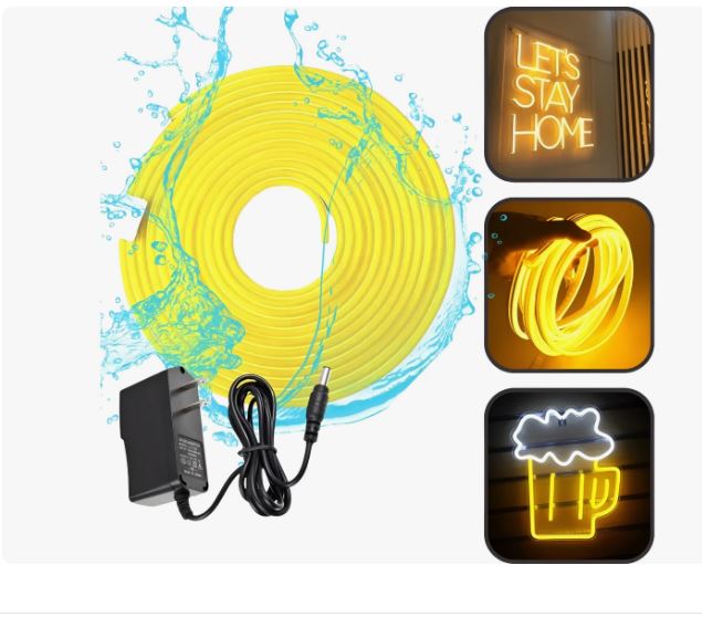 kit Rollo Led 5 Metros Neon y elimandor Gel Flexible Recortable 12v DC12V 7,2W/m 120 LEDs/m IP67 para Fuentes y Logotipos (Copia)