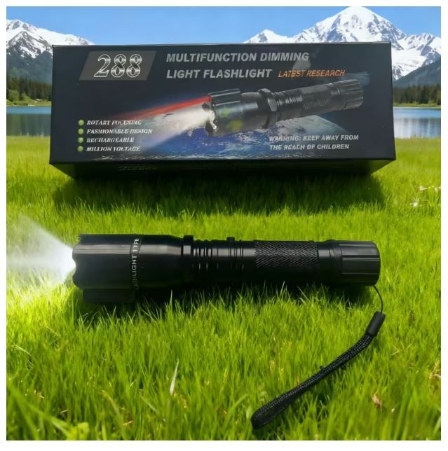 Lámpara Táctica Recargable 288 Para Camping Con Láser