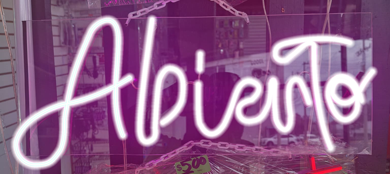 Letrero abierto de neón para negocios, 50cm x 20 cm, letreros LED abiertos para negocios y tiendas, brillo ajustable, luz de neón ultra brillante, letrero abierto para fiesta, bar, cafetería, (Copia)