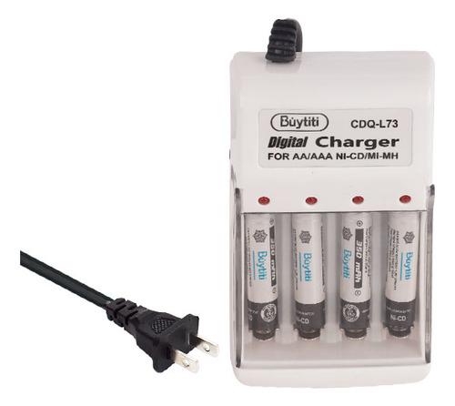 Cargador De Baterías Aa / Aaa Con 4 Pilas «aaa» De 350 Mah