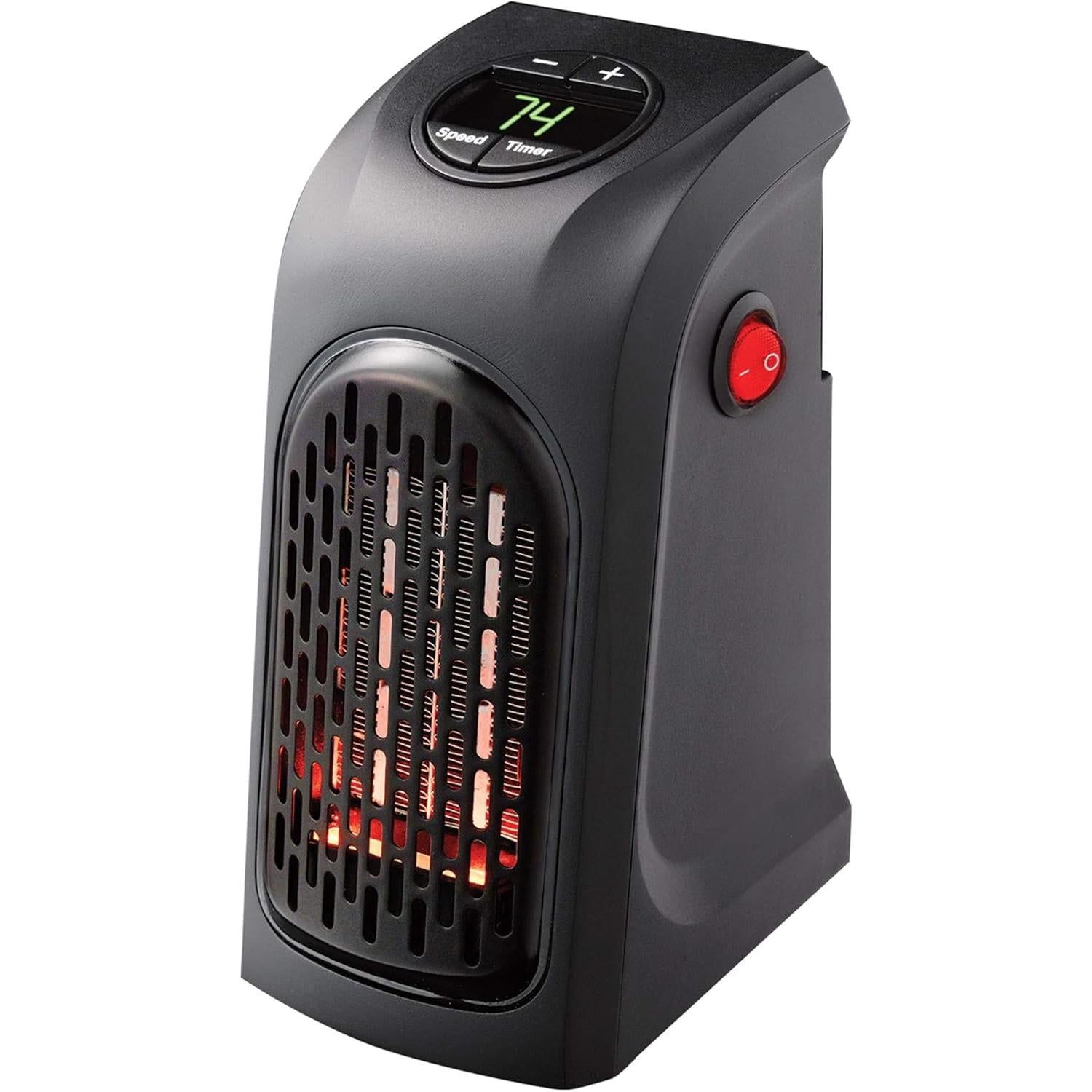 calenton electrico economico Calentador personal enchufable de 400 W | Diseño compacto | Calor rápido y fácil | visualización digital | Ideal para viajes | Encendido/apagado con temporizador