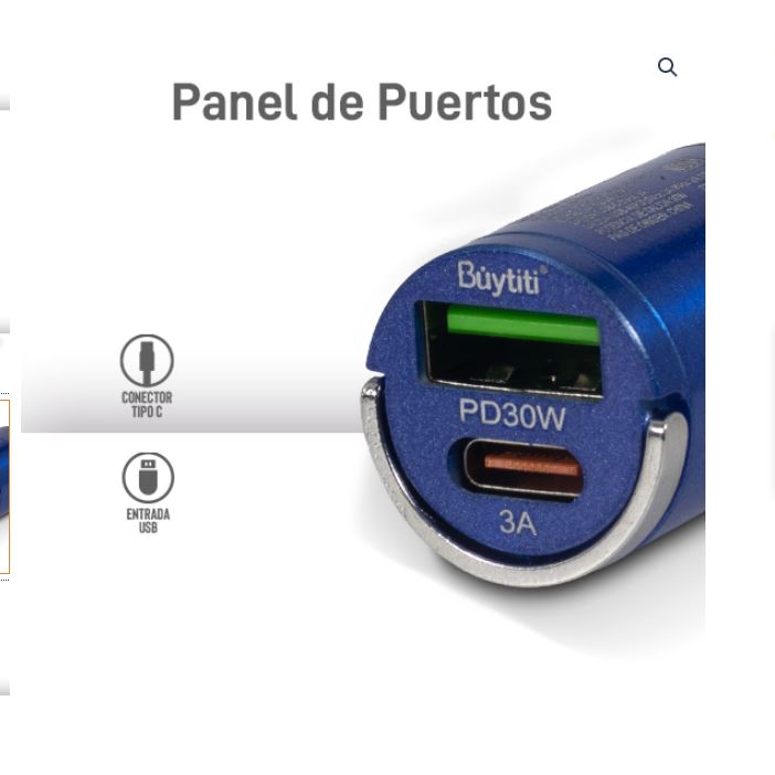 Cargador de Carro Carga Súper Rápida 30W Mini - Adaptador Doble Puerto Tipo C y USB para Auto mini cargador tipo c y usb 2 en 1 para carro plugg