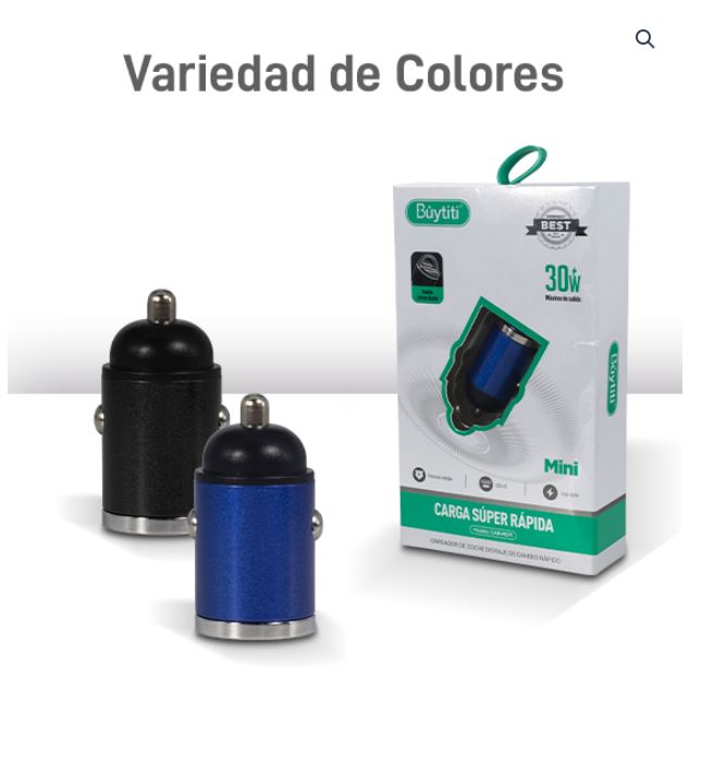 Cargador de Carro Carga Súper Rápida 30W Mini - Adaptador Doble Puerto Tipo C y USB para Auto mini cargador tipo c y usb 2 en 1 para carro plugg