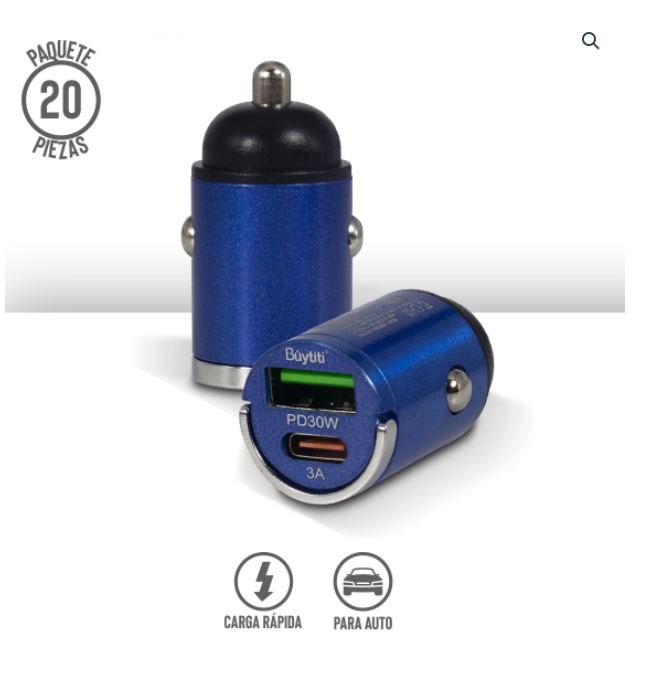 Cargador de Carro Carga Súper Rápida 30W Mini - Adaptador Doble Puerto Tipo C y USB para Auto mini cargador tipo c y usb 2 en 1 para carro plugg